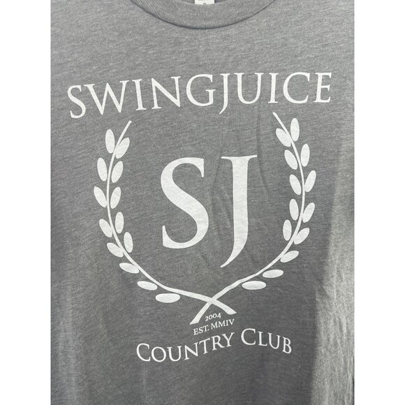 Swingjuice Size XL Country Club Graphic T-Shirt Heather Gray Polyester Blend - Picture 3 of 6